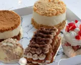 Plateau de pâtisseries variées, dont un tiramisu et une verrine aux fraises. Une belle spécialité de Limoges pour le plaisir des yeux et des papilles.